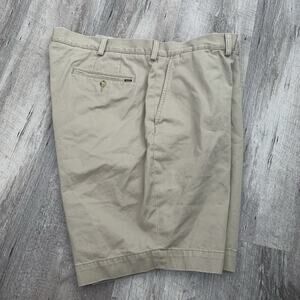 POLO Ralph Lauren Shorts Mens 40 Khaki Beige Classic Fit Flat Front 9" Inseam